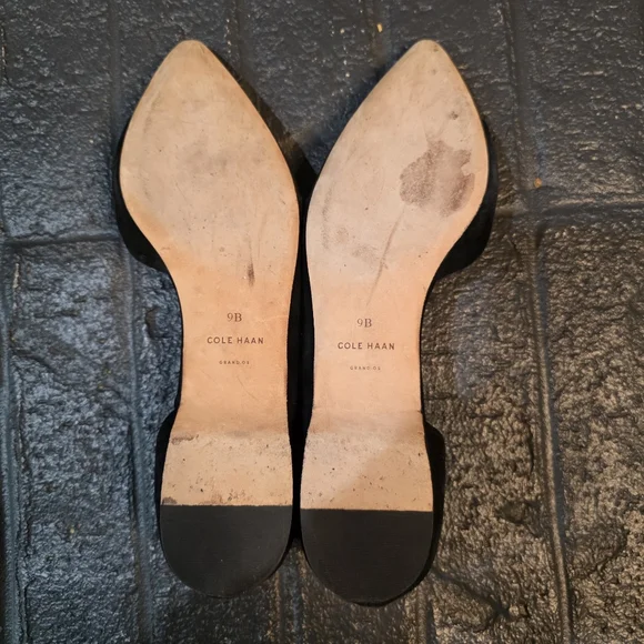 Cole Haan Grand.OS Gold Cap Toe D'Orsay Flats, Size 9 - Picture 8 of 9